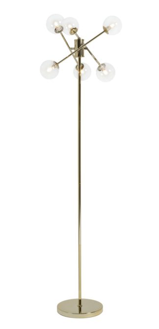 An Image of Habitat Sputnik 6 Light Floor Lamp - Gold