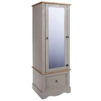 An Image of Corona Mirrored Armoire Grey