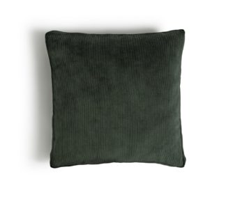 An Image of Habitat Cord Striped Cushion - Forest Green - 50x50cm