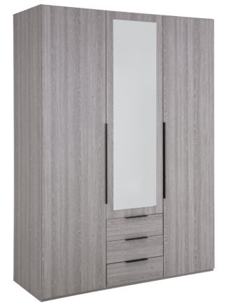 An Image of Argos Home Hallingford 3 Dr 3 Drw Wardrobe - Grey Oak Effect