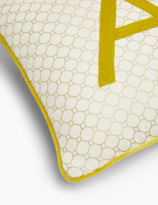 An Image of M&S Pure Cotton Alphabet Embroidered Cushion