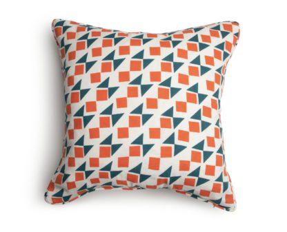 An Image of Habitat Studio Geo Print Cushion Cover - Orange - 43x43cm