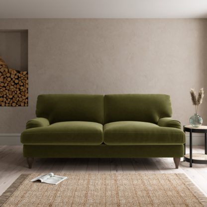 An Image of Darwin Luxury Velvet 3 Seater Sofa Luxury Velvet Black