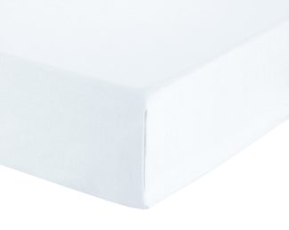 An Image of Habitat Cotton Rich White Flat Sheet - Double