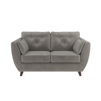 An Image of Dalston Velvet 2 Seater Sofa Grey