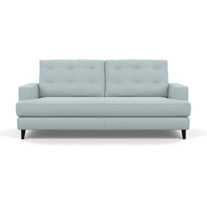 An Image of Heal's Mistral 3 Seater Sofa Brushed Cotton Cobalt Black Feet