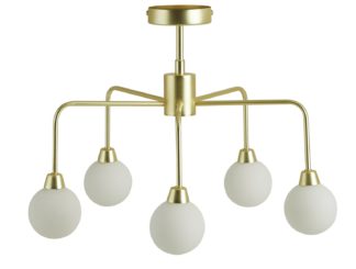 An Image of Habitat Boyd Flush Ceiling Light - Brass