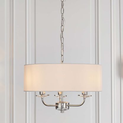 An Image of Vogue Katarina 3 Light Ceiling Fitting Nickel