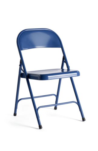 An Image of Habitat Macadam Metal Folding Chair - Blue
