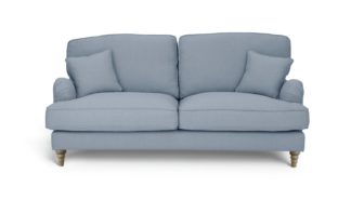 An Image of Habitat Matilda 3 Seater Fabric Sofa - Light Blue