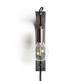 An Image of Habitat Industrial Plug-In Wall Light - Pewter