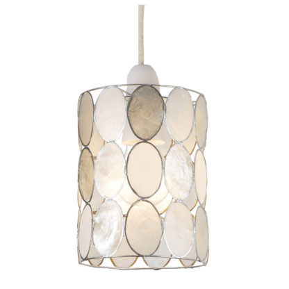 fb1c1080f4286b4ca541e05ae81f0f14a6936b9fec1d5f997217c11b229047c4.jpg An Image of Capiz Natural Dots Lamp Shade
