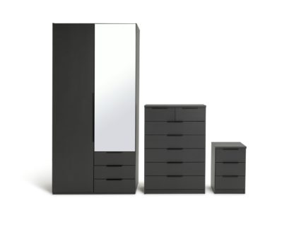 An Image of Argos Home Hallingford 3 Piece 2Door Wardrobe Set-Anthracite