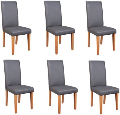 An Image of Argos Home 4 Midback Dining Chairs - Charcoal