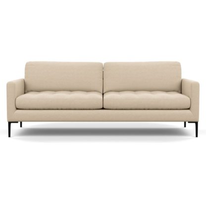 An Image of Heal's Eton 4 Seater Sofa Brushed Cotton Cadet Black Feet