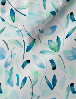 An Image of M&S Pure Cotton Watercolour Floral Bedding Set