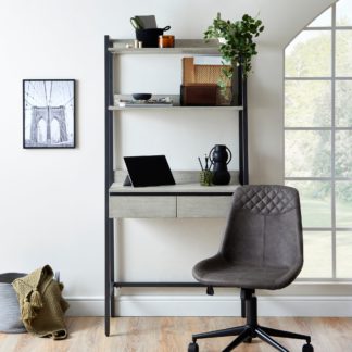 An Image of Blake Bookcase Desk Stone (Grey)
