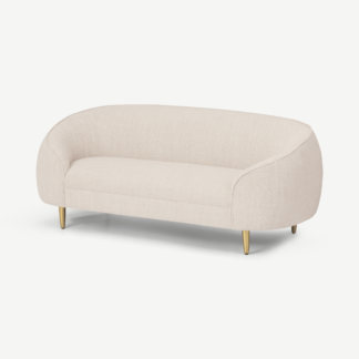 An Image of Trudy 2 Seater Sofa, Oatmeal Loop Textured Fabric
