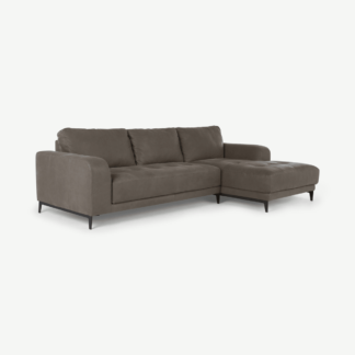 An Image of Luciano Right Hand Facing Corner Sofa, Texas Grey Leather