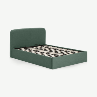 An Image of Besley King Size Bed with Ottoman Storage, Bay Green