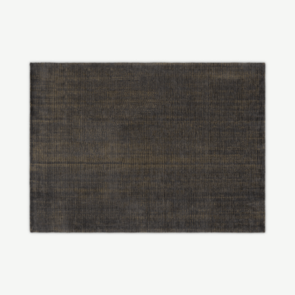 An Image of Johson Luxury Rug, Extra Large 200 x 300cm, Charcoal Grey & Gold