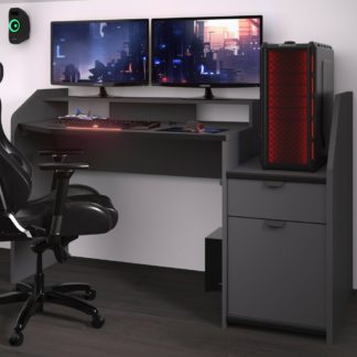 An Image of SetUp Medium Grey Gaming Desk