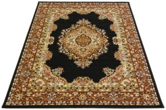 An Image of Maestro Traditional Short Pile Rug - 240x340cm - Black