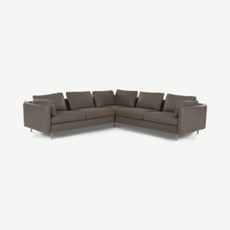 An Image of Vento 5 Seater Corner Sofa, Texas Grey Leather
