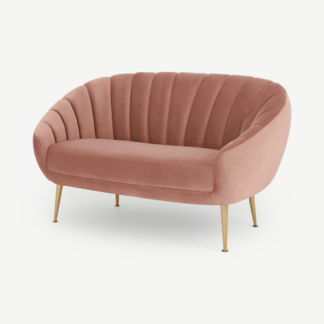 An Image of Primrose 2 Seater Sofa, Velvet Blush Pink