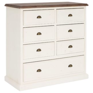 An Image of Carisbrooke Reclaimed Wood 7 Drawer Chest, Stucco White