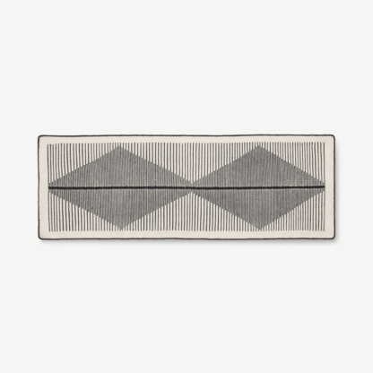 04370f7d09a2b6e5f3557214485912ac565d23c824387f9b363c3e481d1e5906-1.png An Image of Camden Wool Runner 66 x 200cm, Black and Off White