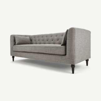 An Image of Flynn 3 Seater Sofa, Grey Linen Mix