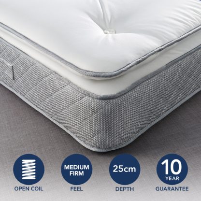 An Image of Fogarty Just Right Pillow Top Orthopaedic Open Coil Mattress White