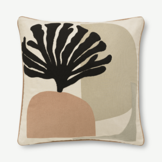 An Image of Onadowan Embroidered Printed Cushion, 50 x 50cm, Neutral