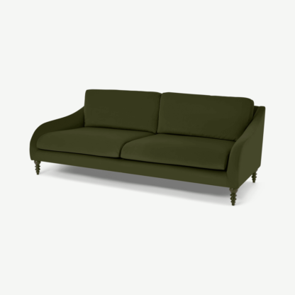 An Image of Andrin 2 Seater Sofa, Moss Recycled Velvet