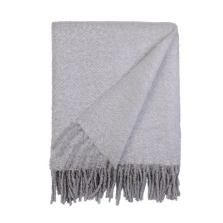 An Image of Country Living Herringbone Throw - Country Grey - 150x183cm