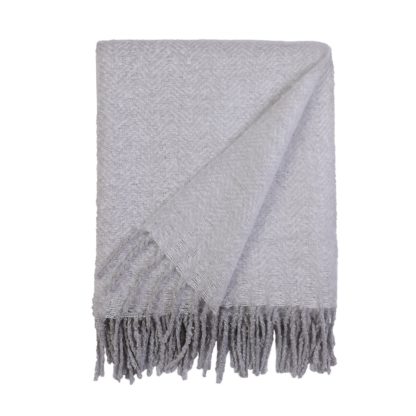 An Image of Country Living Herringbone Throw - Country Grey - 150x183cm