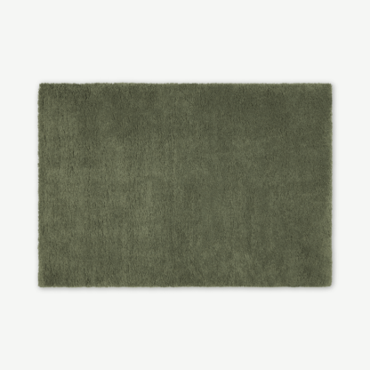 An Image of Mala Pile Rug, Extra Large 200 x 290cm, Sage Green