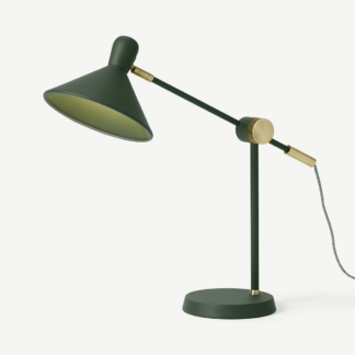 An Image of Ogilvy Table Lamp, Green & Antique Brass