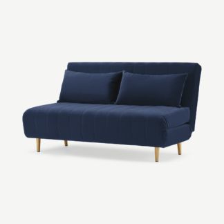 An Image of Bessie Large Double Sofa Bed, Royal Blue Velvet
