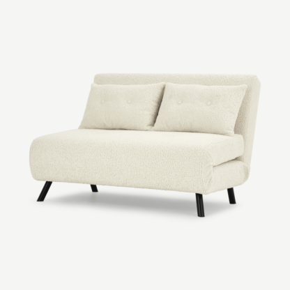 An Image of Haru Small Sofa Bed, Faux Sheepskin