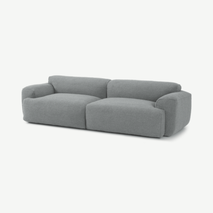 An Image of Avalon 3 Seater Sofa, Steel Boucle