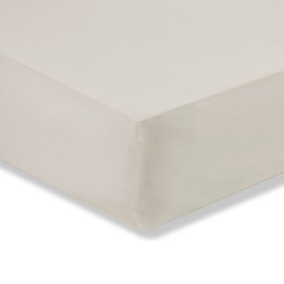 An Image of Plain 180 Thread Count Cotton Comfort Fitted Sheet Natural (Cream)