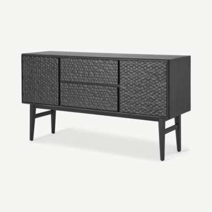 08e1585b5e4b043e10ee5007d0a4a27c6e80f53eadd91277ccf83e28b0a1324b-1.png An Image of Abbon Wide Sideboard, Textured Charcoal Washed Oak