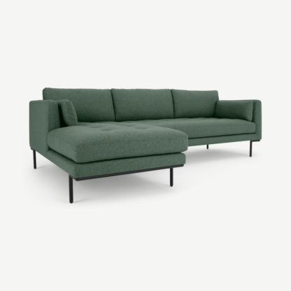 An Image of Harlow Left Hand Facing Chaise End Corner Sofa, Darby Green