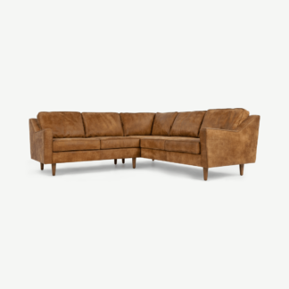 An Image of Dallas Corner Sofa, Outback Tan Premium Leather