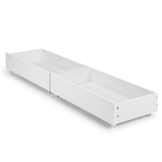 An Image of Manhattan Gloss White Wooden Underbed Storage Drawers