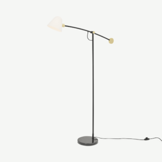 An Image of Calico Floor Lamp, Black & Brass