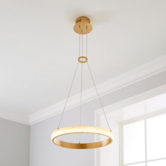 An Image of Hotel Harrogate 1 Light Integrated LED Ceiling Fitting Gold