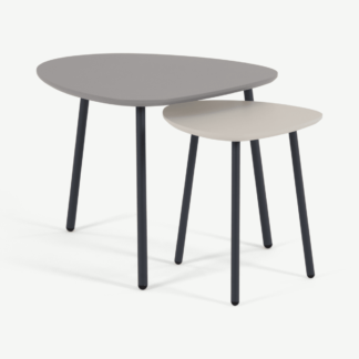 An Image of Nyla Nesting Tables, Tonal Grey